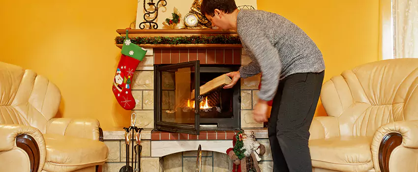 Rusted Metal Fireplace Restoration in Calabasas, California